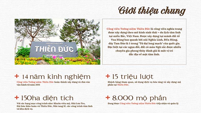 Giới thiệu công viên nghĩa trang Thiên Đức